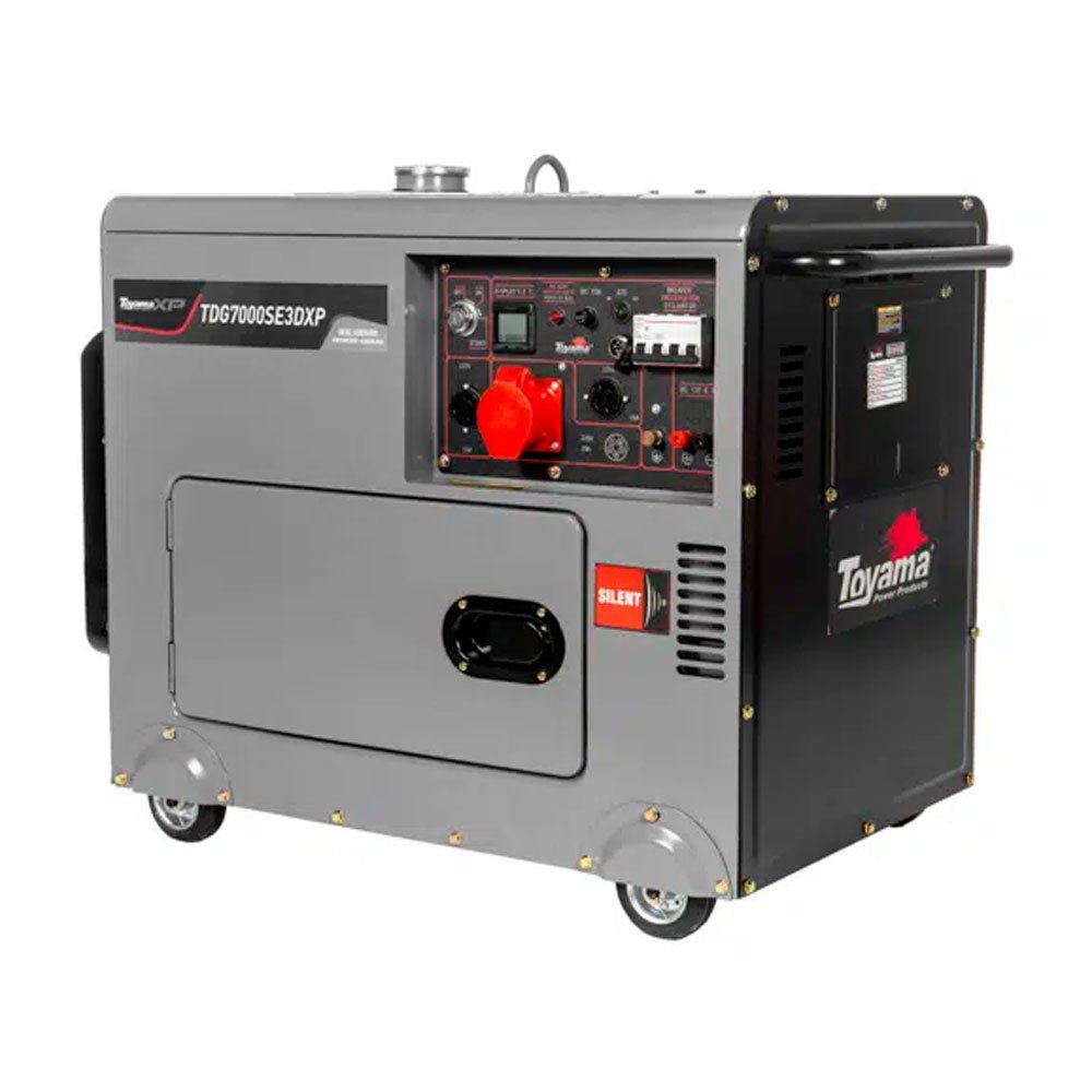 1664283912776 Gerador á Diesel TDG7000SE3DXP Cabinado Trifásico 220V 6,5Kva 418cc com Partida Elétrica TOYAMA-251-073 - Imagem 1