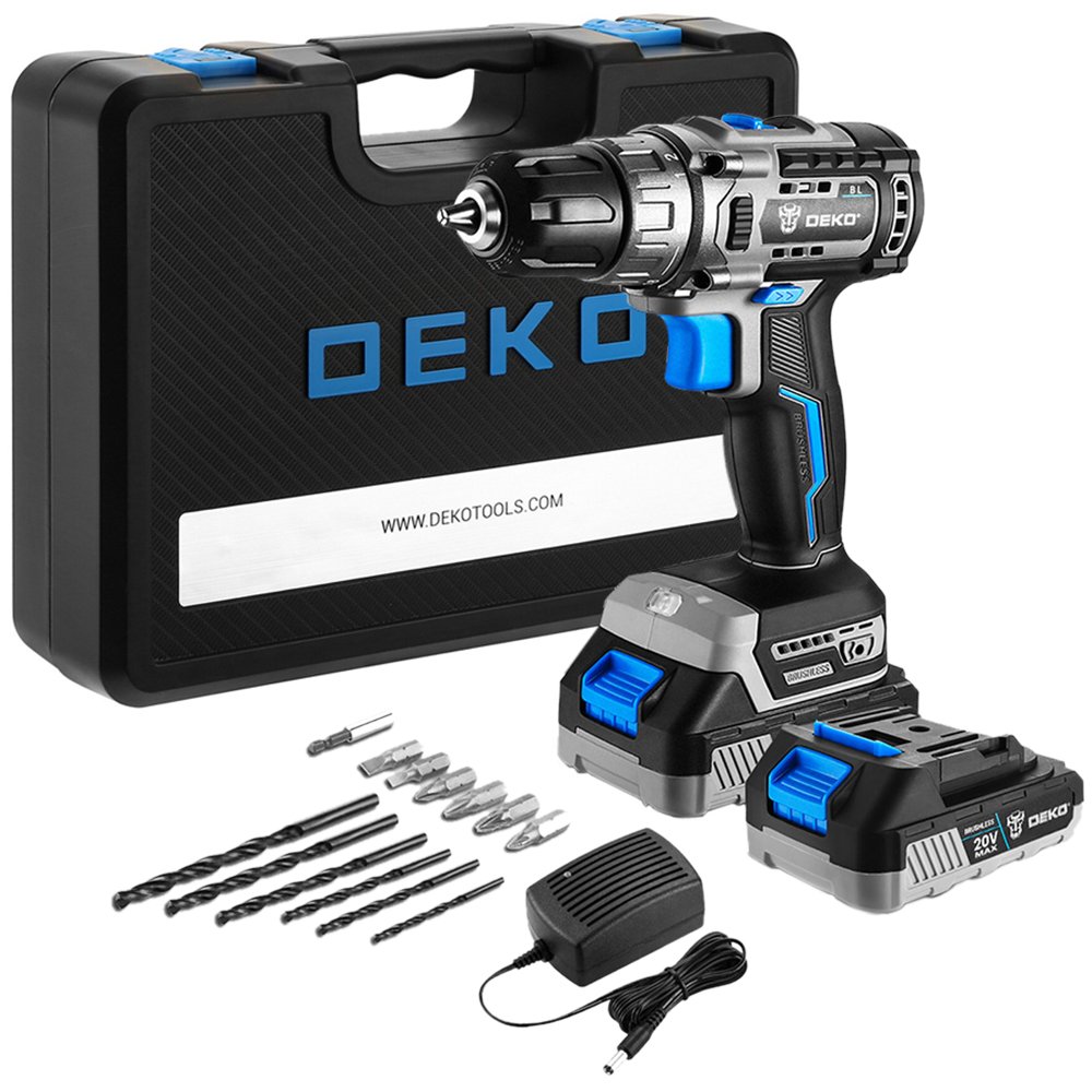 1680209133054 Parafusadeira Furadeira Brushless 3/8 Pol. 20V com 2 Baterias 1,5Ah Lí-Íon Carregador Bivolt e Maleta com Acessórios DEKO-DKBL20DU3-S3 - Imagem 1