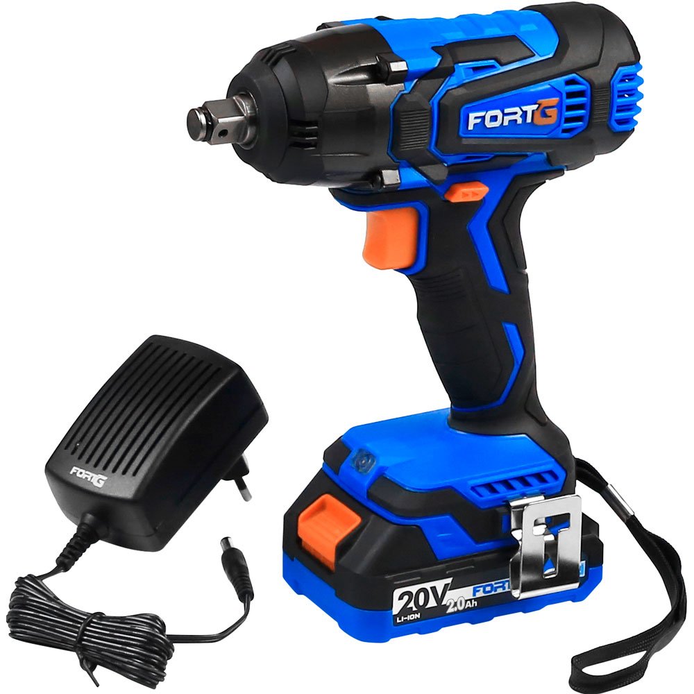 1683030112389 Chave de Impacto 1/2 Pol. 350Nm 20V 2Ah Intercambiável com Velocidade Variável e Reversível incluso Carregador Rápido Compacto FORTGPRO-FG3027XS2 - Imagem 1