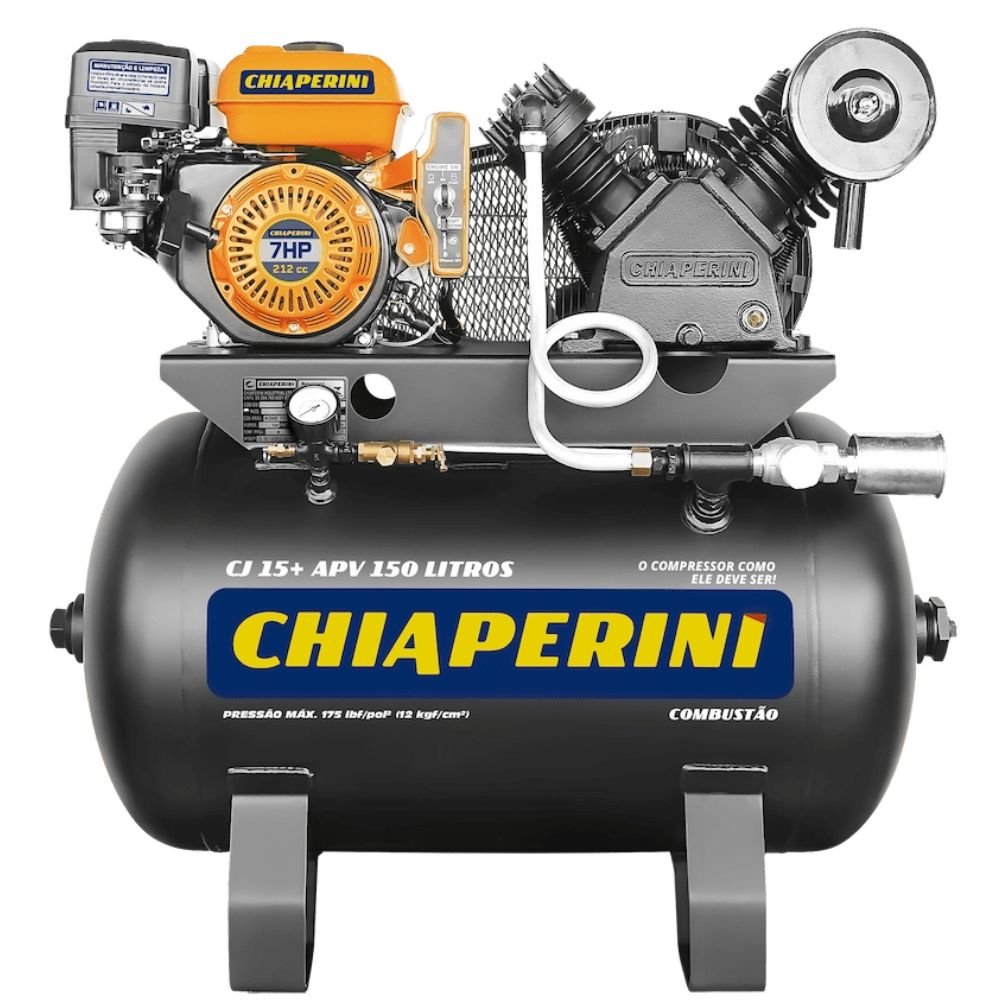 1708100606533 Compressor de Ar Alta Pressão a Gasolina 7HP 15 Pés 150L CHIAPERINI-30043 - Imagem 1