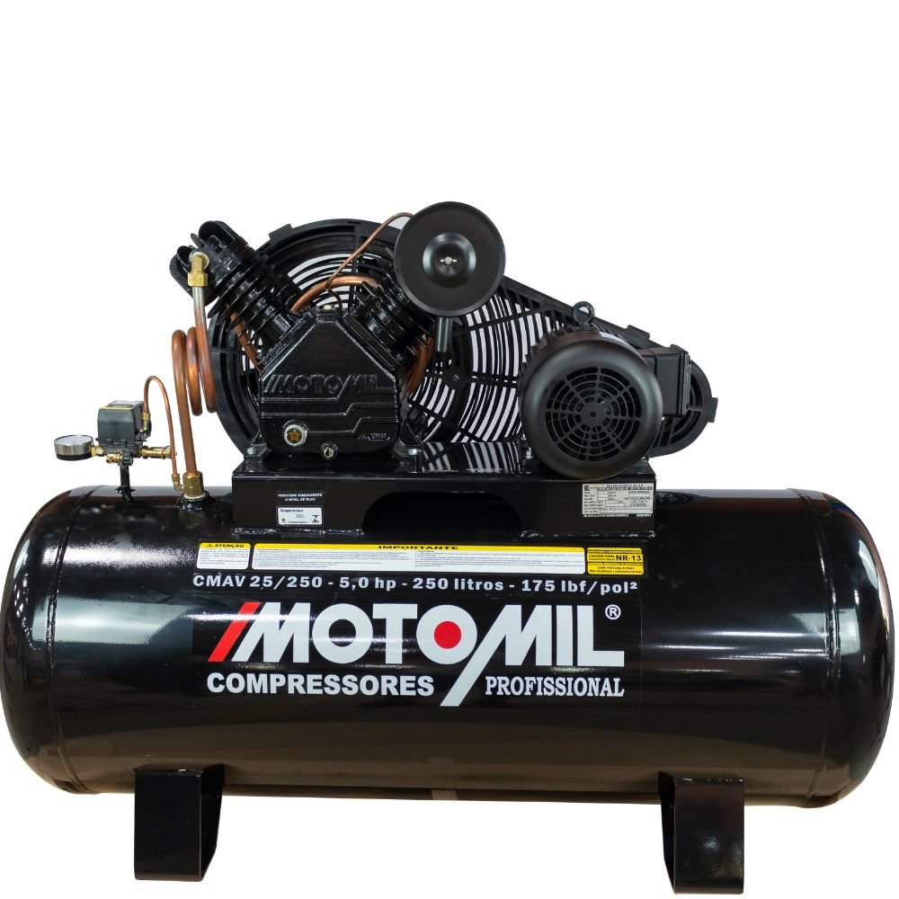 1738092528398 Compressor de Ar 20 Pés 250 Litros 175LBS IP21 Trifásico 220/380V MOTOMIL-221959 - Imagem 1