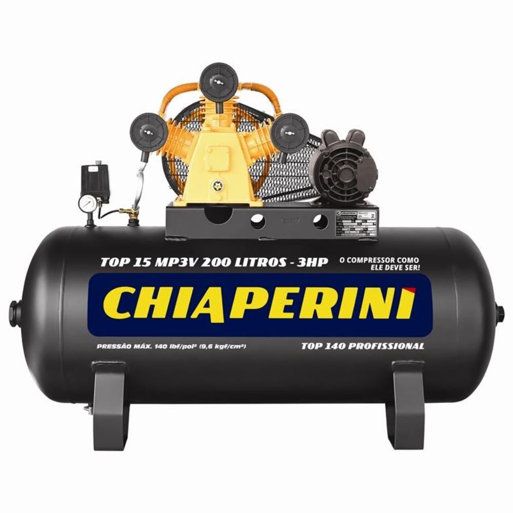 1779211699923 Compressor de Ar 15 Pés 200L 3HP 220V TOP15 CHIAPERINI-MPV3 - Imagem 1