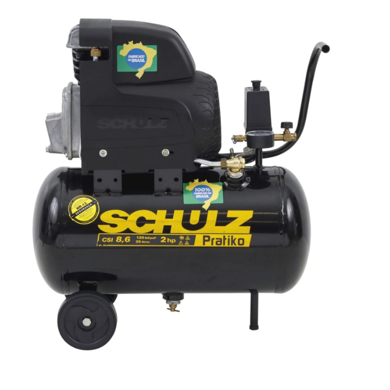 36679963-1600-1600 Motocompressor CSI 25L 8,6 pés 120LBS 2HP Pratiko Schulz - Imagem 1