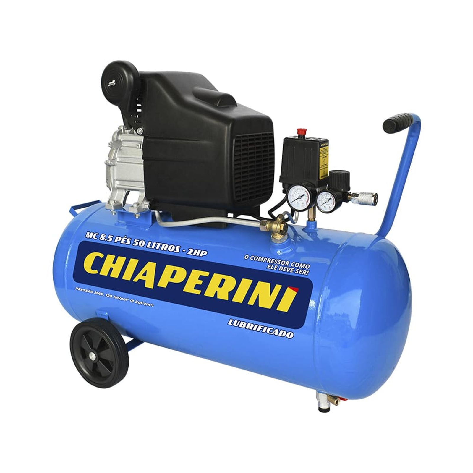 36680709-1600-1600 Motocompressor 50L 8,5 pés 120LBS 2HP MC 8.5/50 Chiaperini - Imagem 1